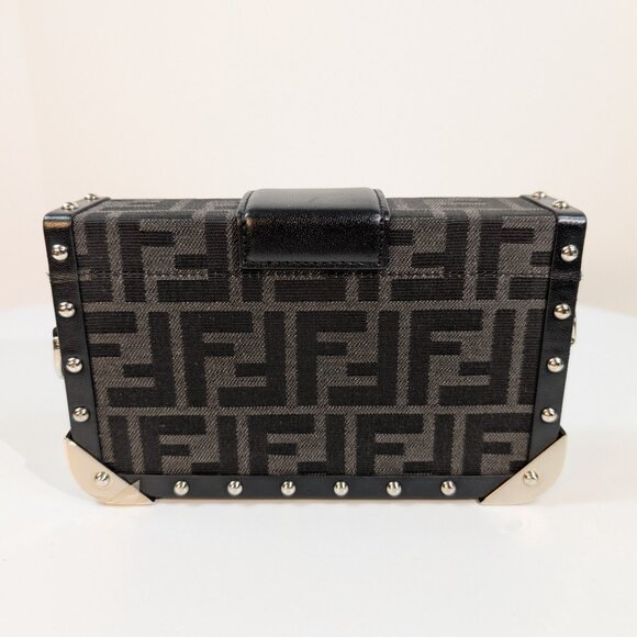 Fendi Black Baguette Trunk Mini in FF Jacquard Canvas with Upgraded Strap - Picture 7 of 16